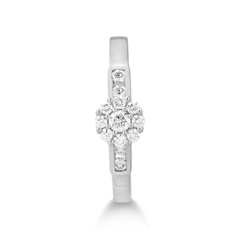 Inel din aur alb cu diamante de 0.28ct - imagine 3