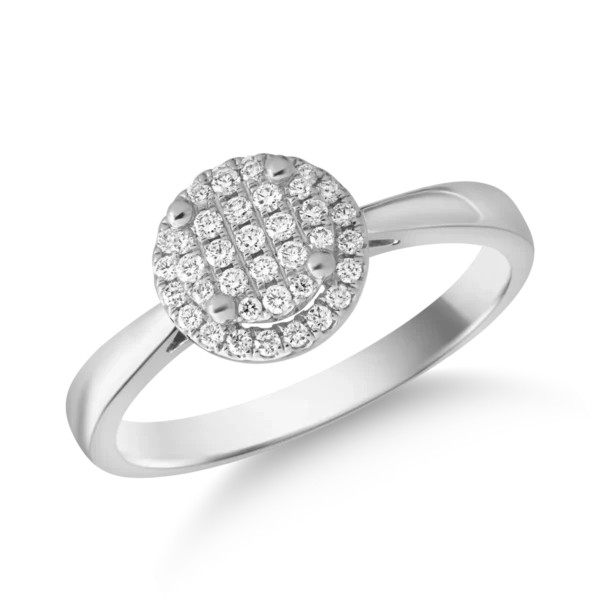 Inel din aur alb cu diamante de 0.2ct