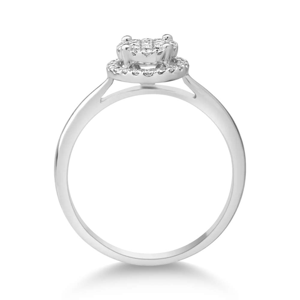 Inel din aur alb cu diamante de 0.2ct - imagine 2