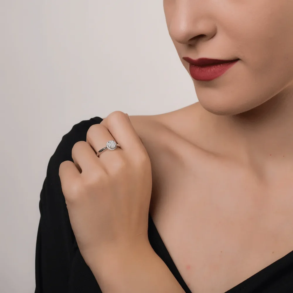 Inel din aur alb cu diamante de 0.2ct - imagine 4