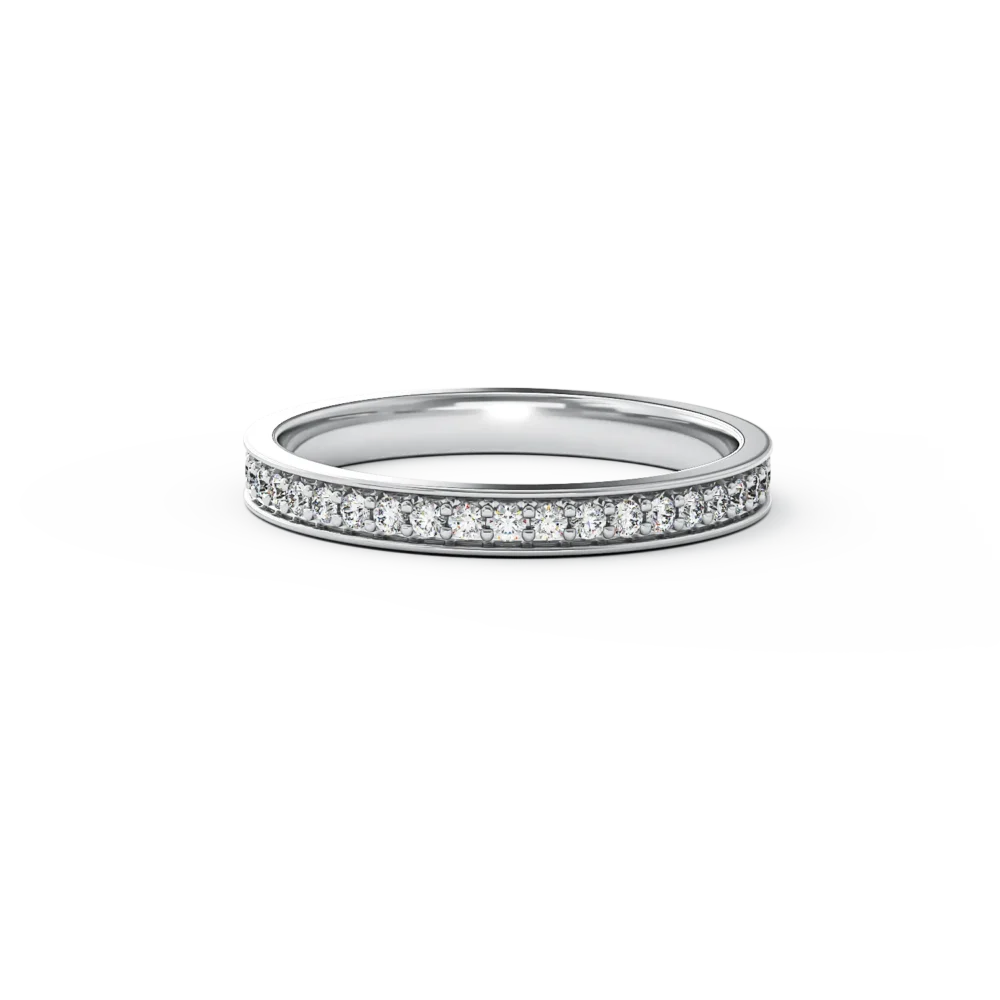 Inel din aur alb cu diamante de 0.32ct - imagine 3