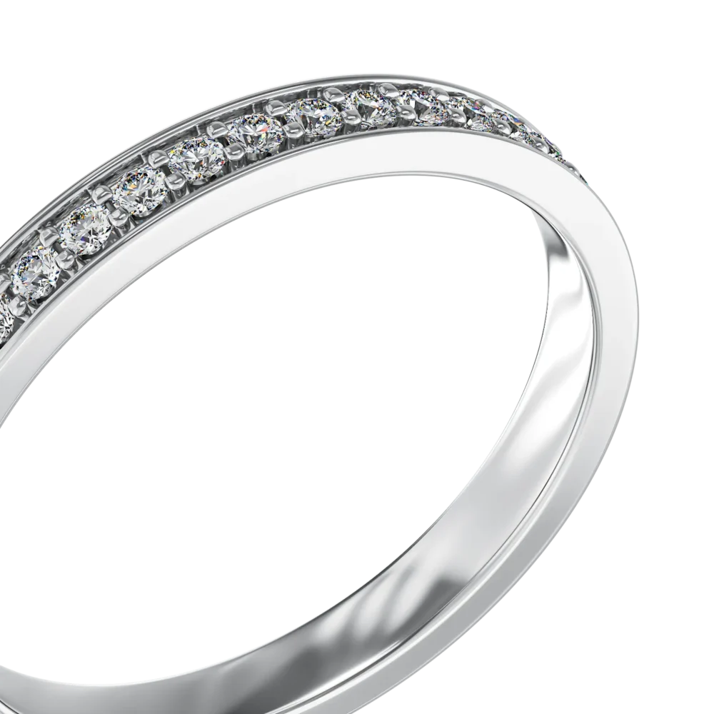 Inel din aur alb cu diamante de 0.32ct - imagine 4