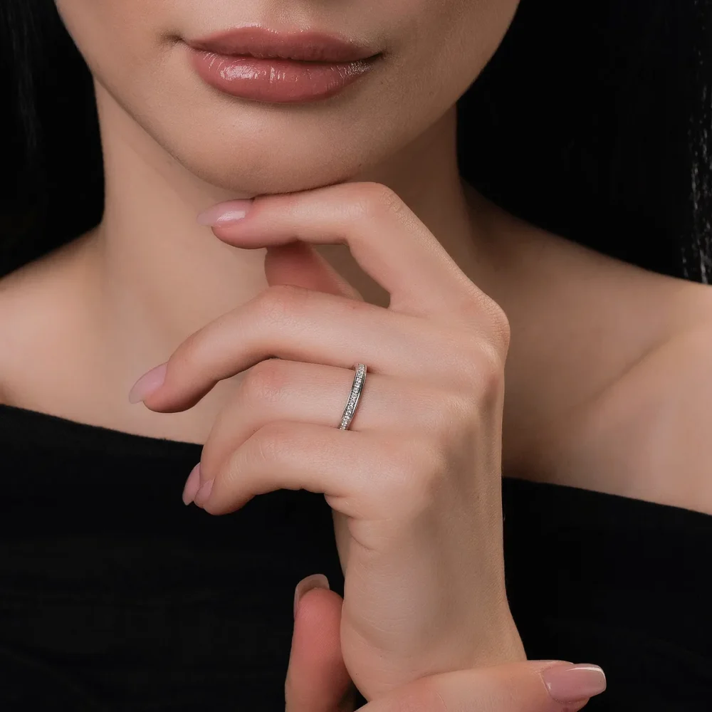 Inel din aur alb cu diamante de 0.32ct - imagine 5