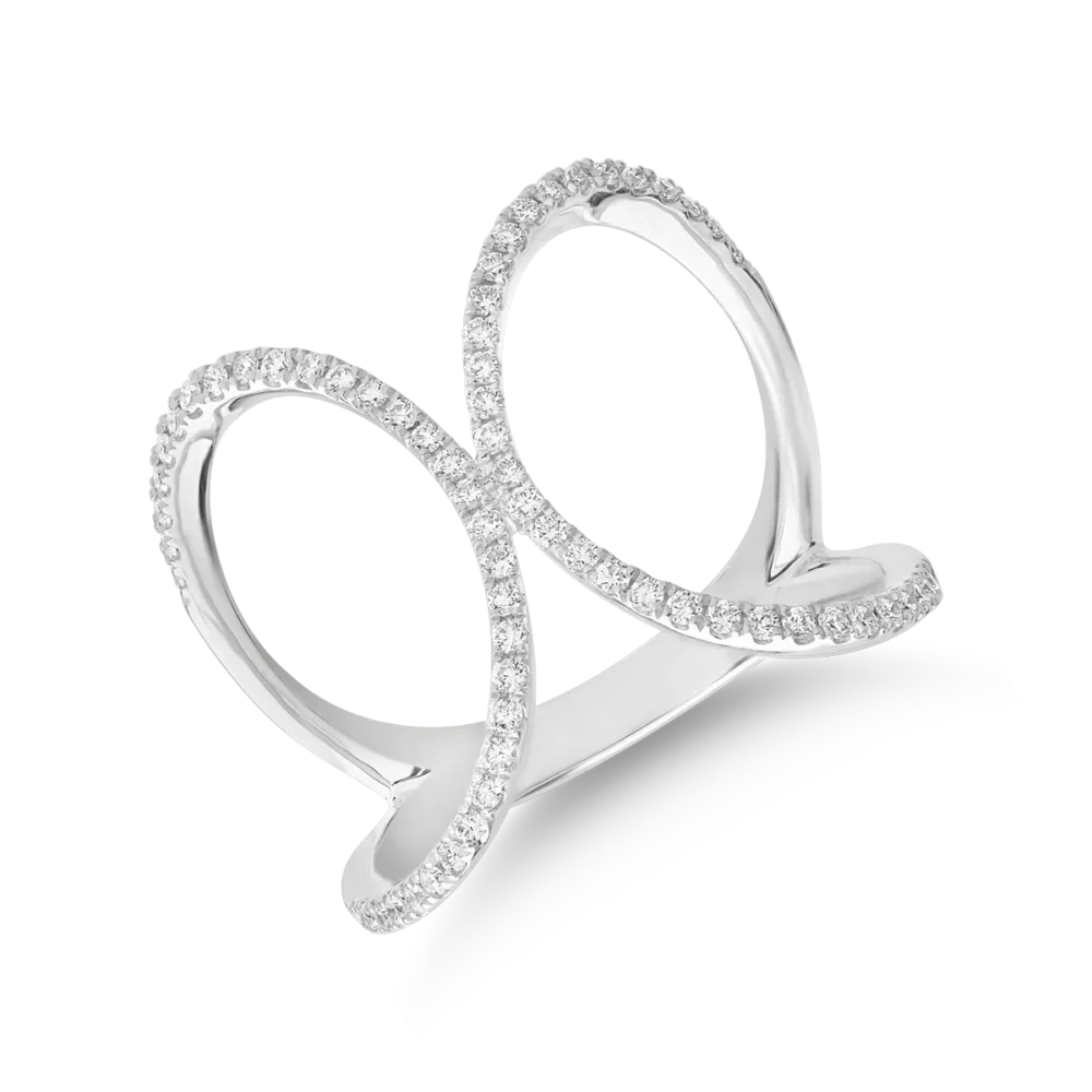 Inel din aur alb cu diamante de 0.3ct