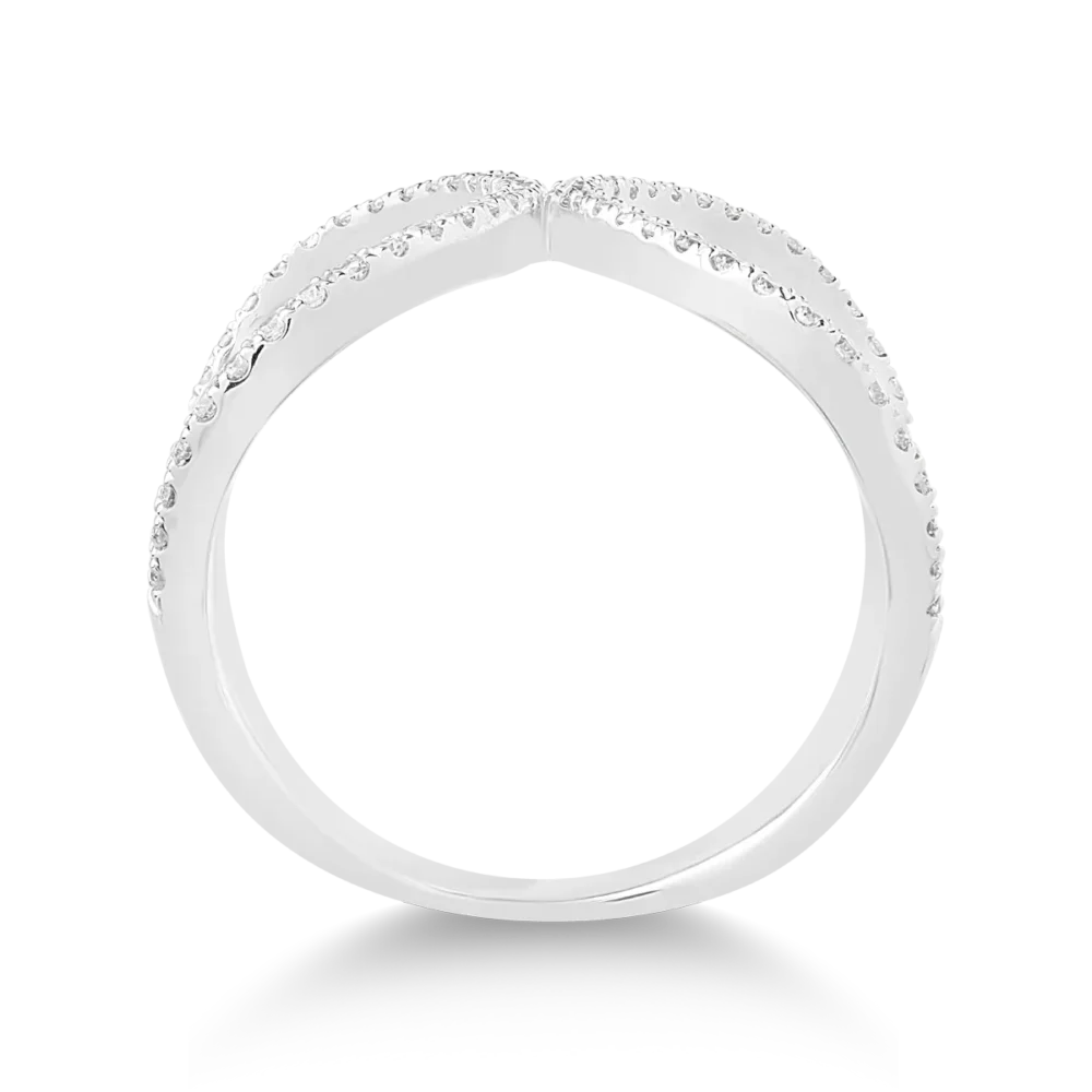 Inel din aur alb cu diamante de 0.3ct - imagine 2