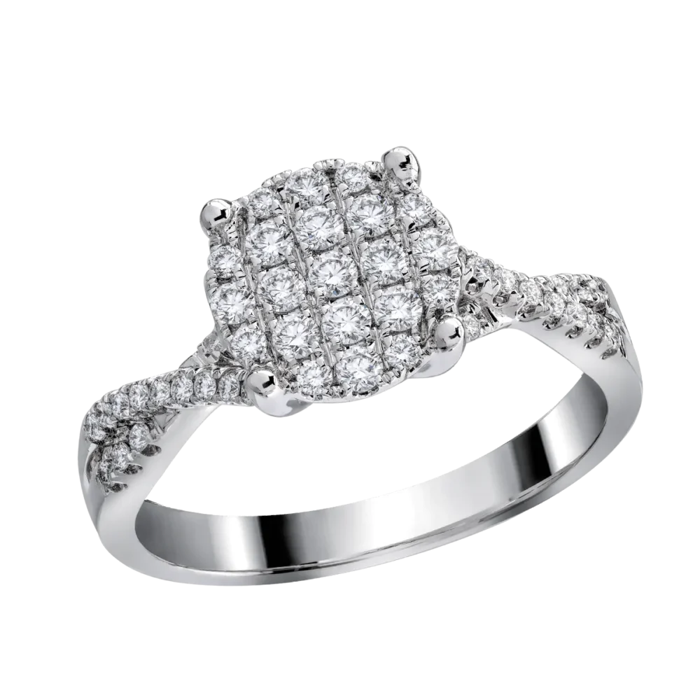 Inel din aur alb cu diamante de 0.41ct