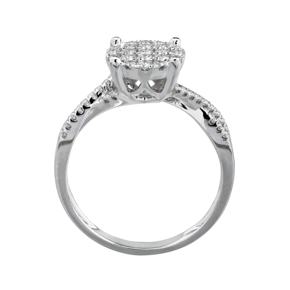 Inel din aur alb cu diamante de 0.41ct - imagine 2