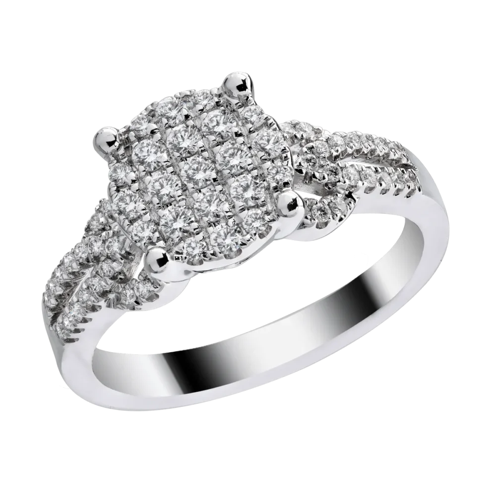 Inel din aur alb cu diamante de 0.41ct