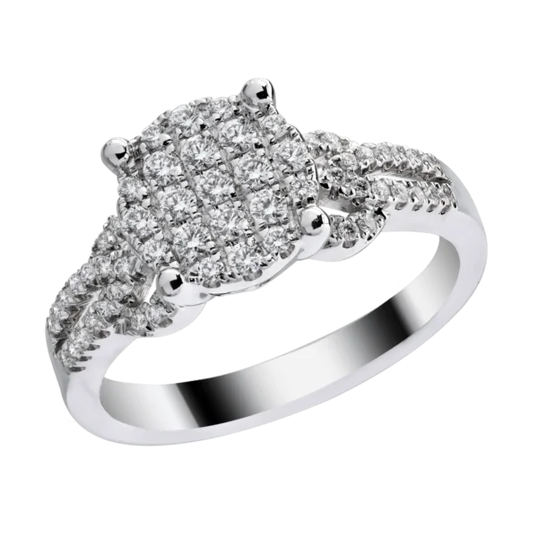 Inel din aur alb cu diamante de 0.41ct