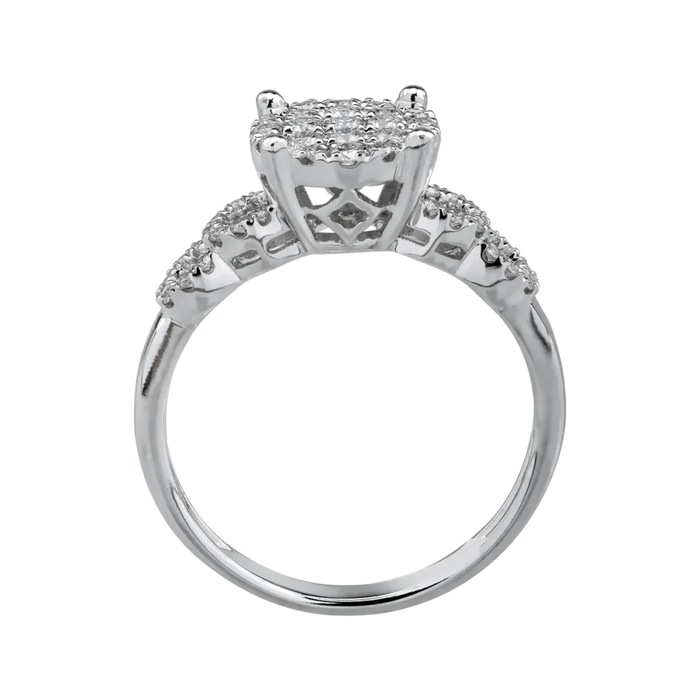 Inel din aur alb cu diamante de 0.41ct - imagine 2