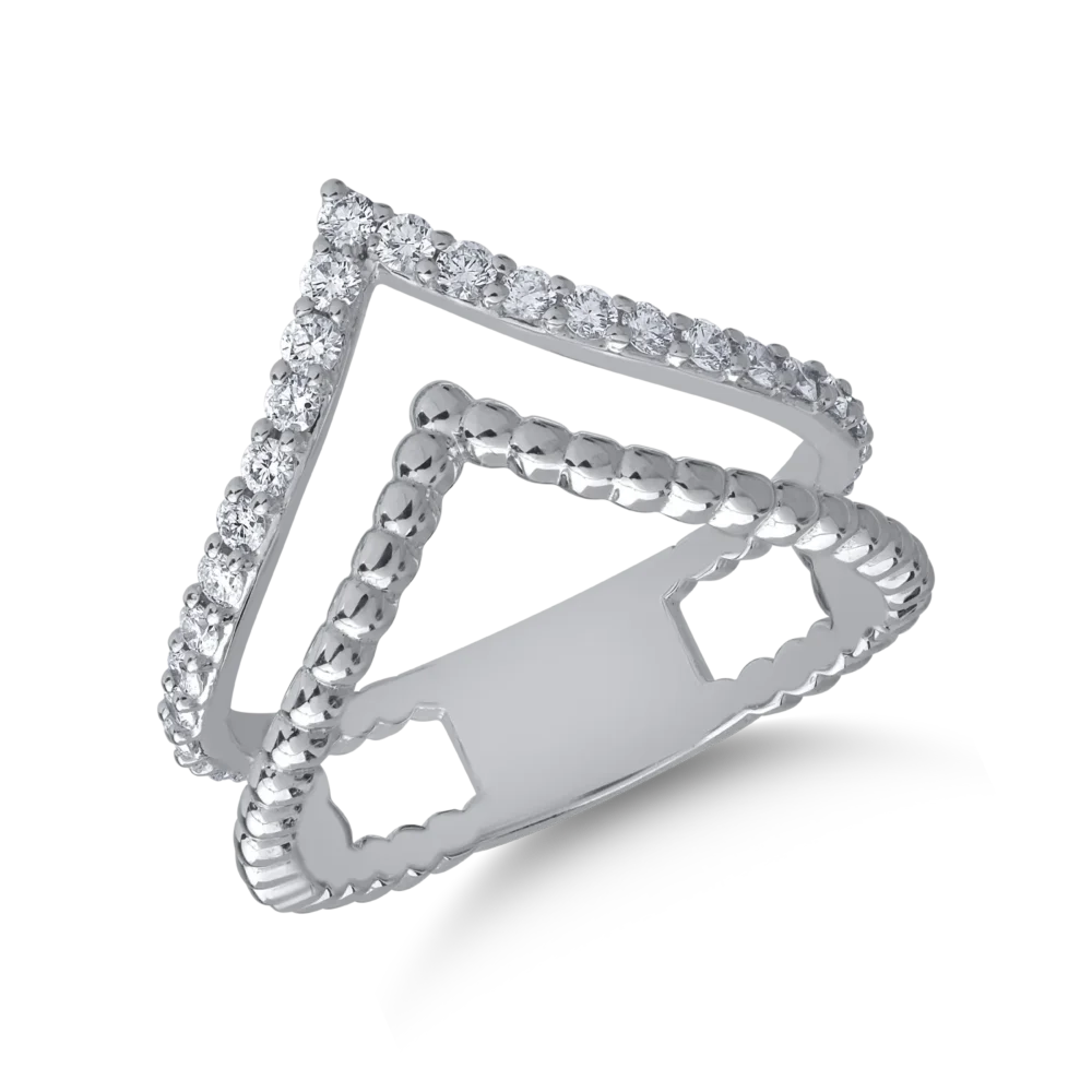 Inel din aur alb cu diamante de 0.42ct