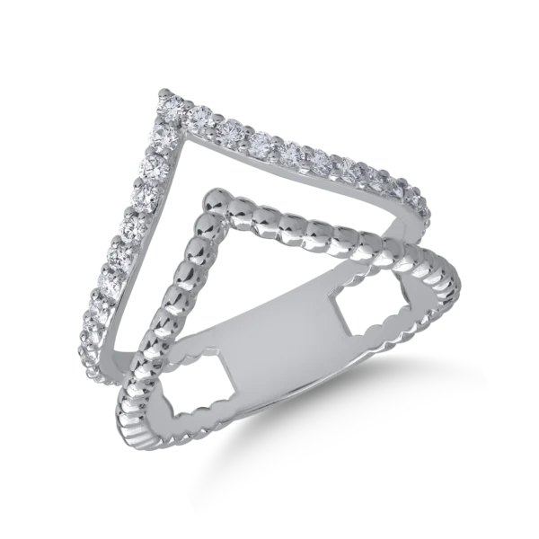 Inel din aur alb cu diamante de 0.42ct