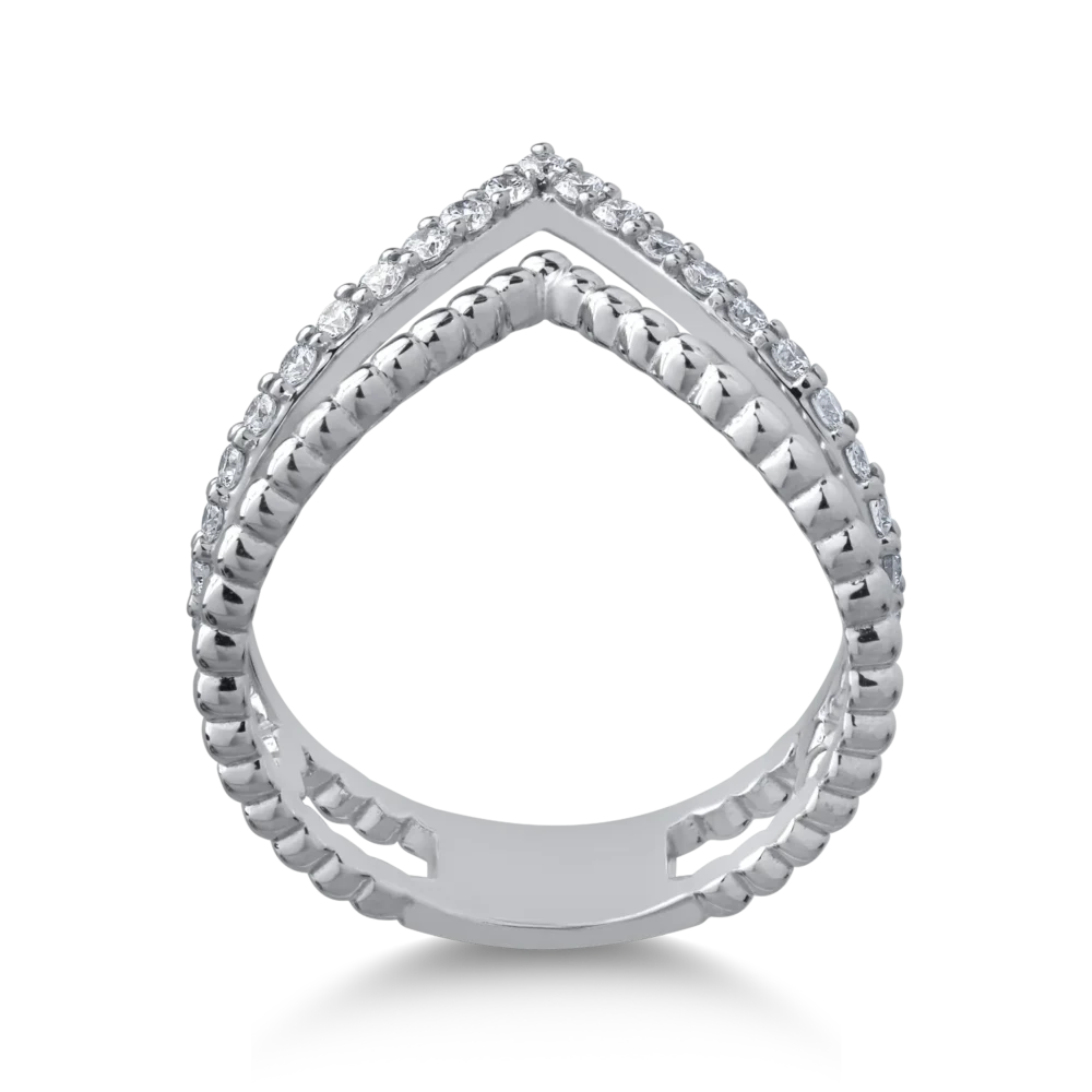 Inel din aur alb cu diamante de 0.42ct - imagine 2