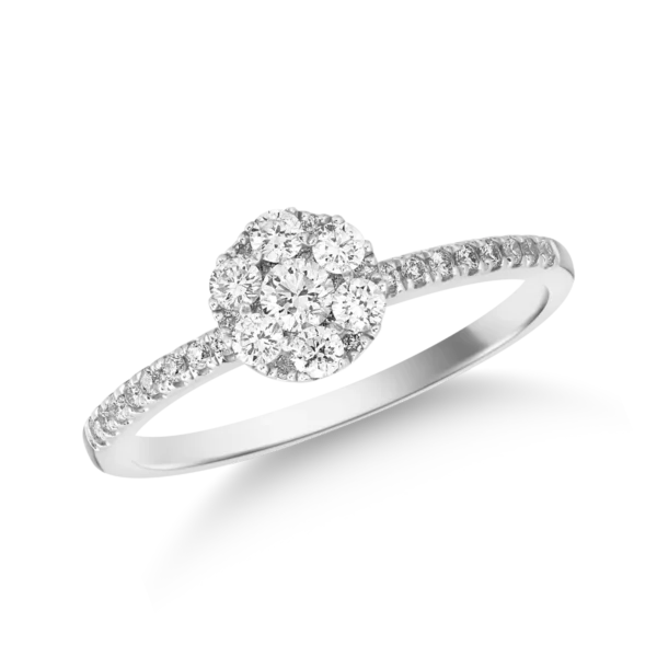 Inel din aur alb cu diamante de 0.43ct