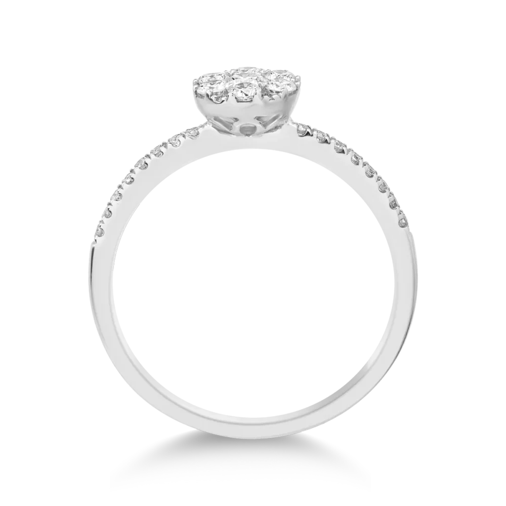 Inel din aur alb cu diamante de 0.43ct - imagine 2