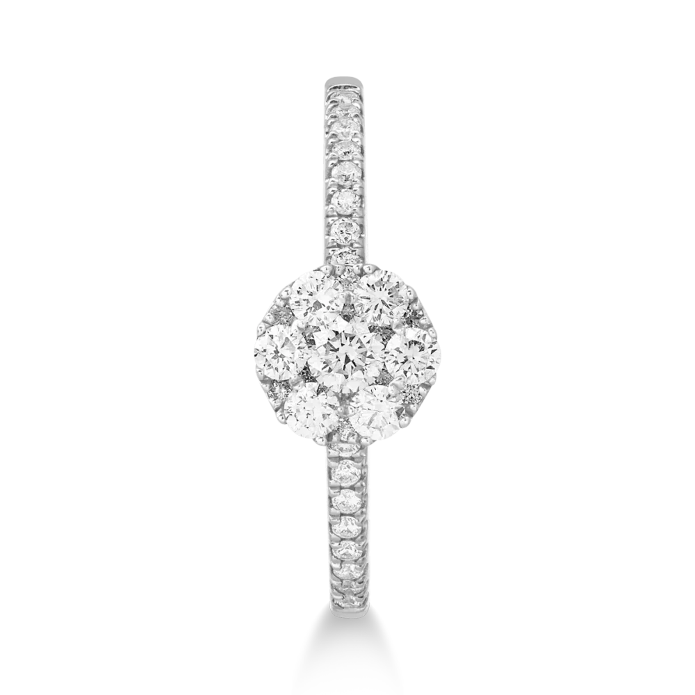 Inel din aur alb cu diamante de 0.43ct - imagine 3