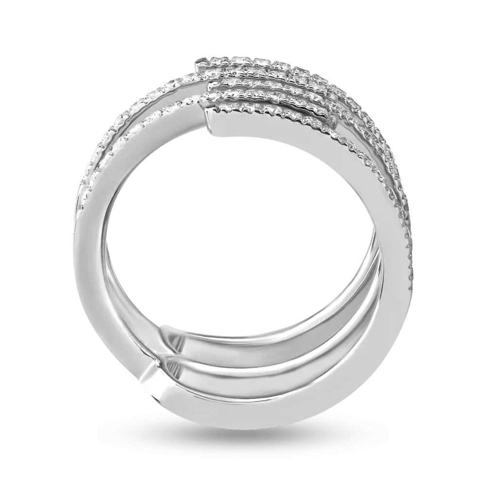 Inel din aur alb cu diamante de 0.43ct - imagine 2