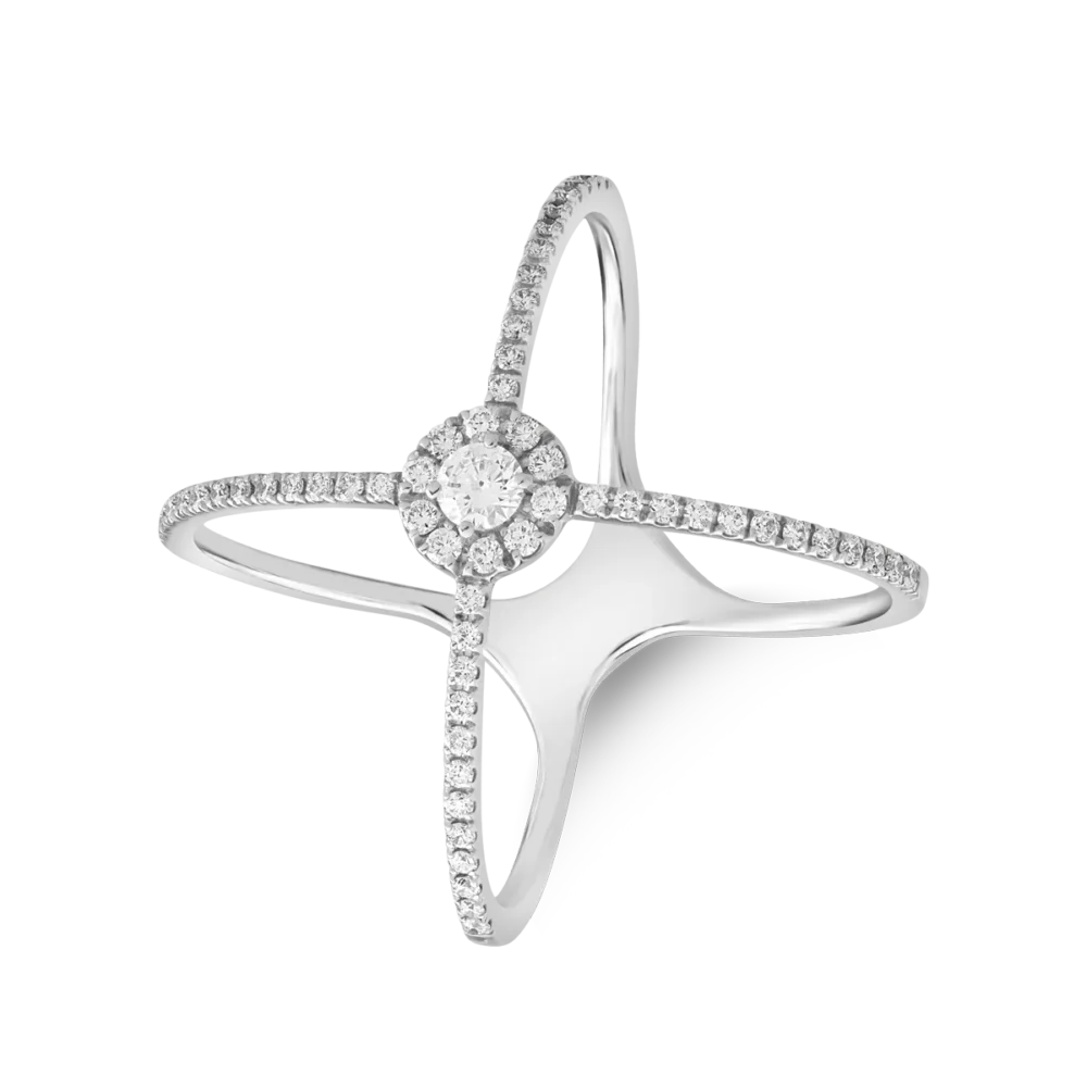 Inel din aur alb cu diamante de 0.46ct