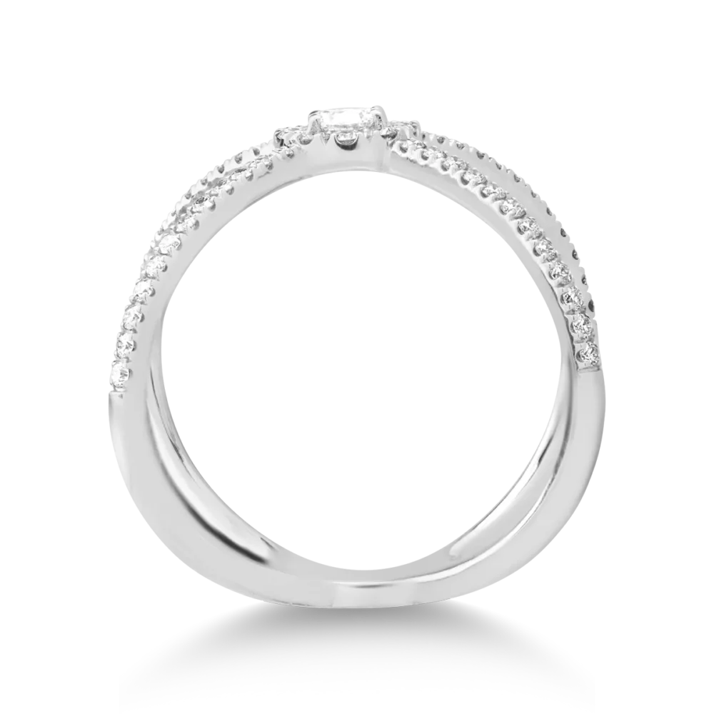 Inel din aur alb cu diamante de 0.46ct - imagine 2