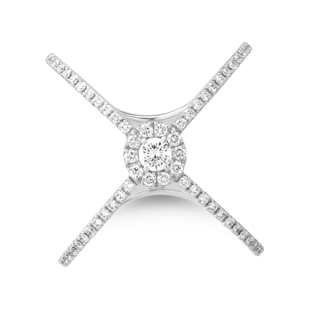 Inel din aur alb cu diamante de 0.46ct - imagine 3