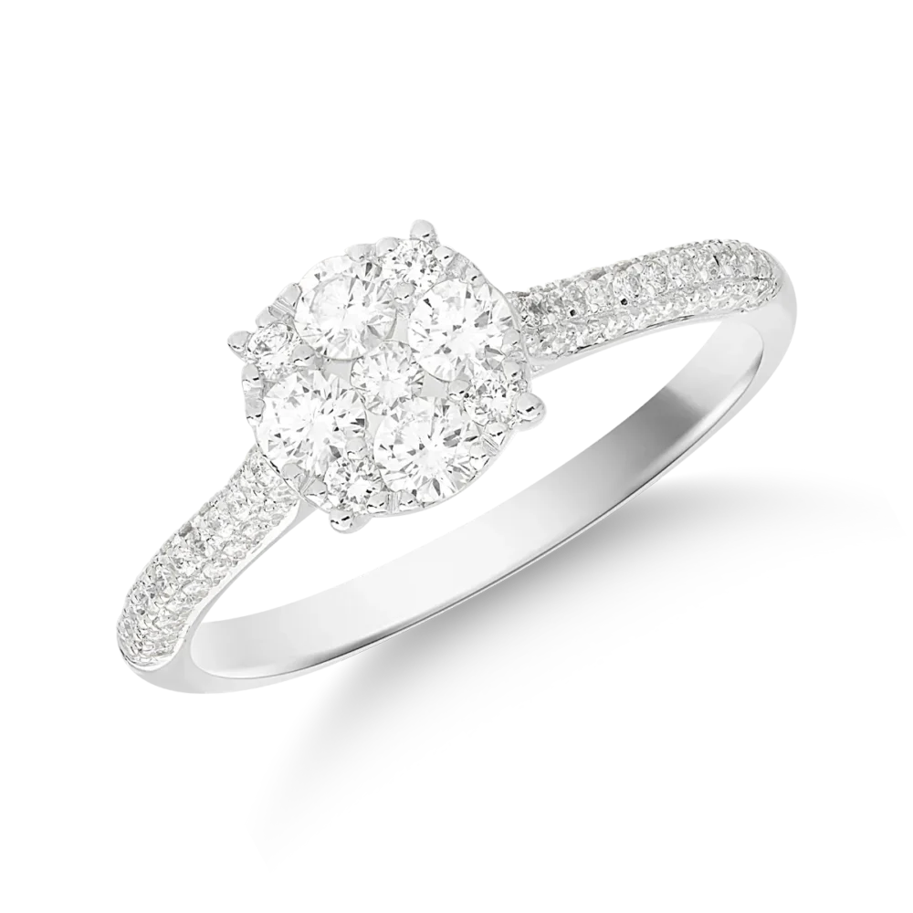 Inel din aur alb cu diamante de 0.45ct