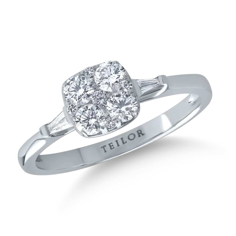 Inel din aur alb cu diamante de 0.51ct