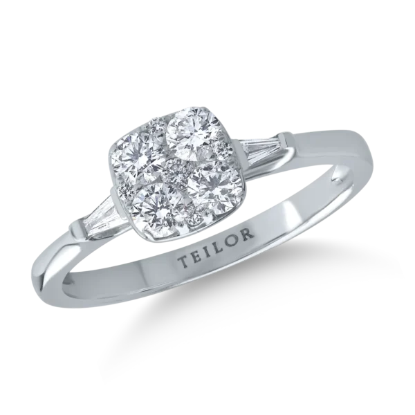 Inel din aur alb cu diamante de 0.51ct