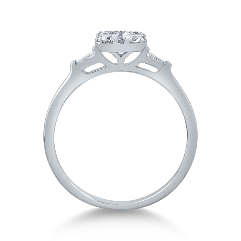 Inel din aur alb cu diamante de 0.51ct - imagine 2