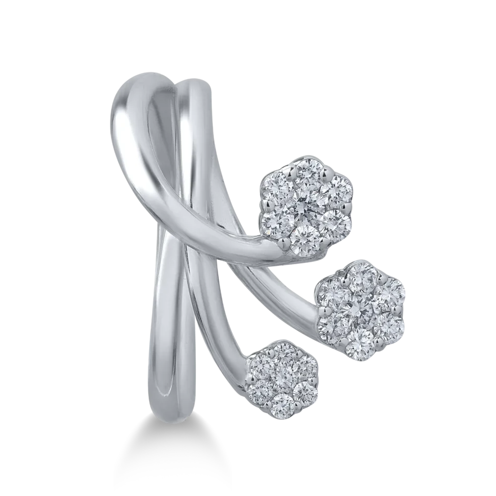 Inel din aur alb cu diamante de 0.51ct - imagine 3