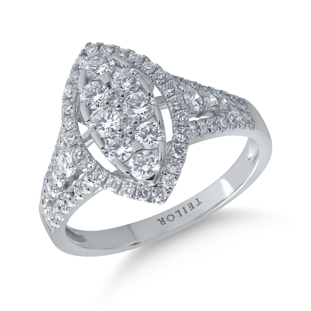 Inel din aur alb cu diamante de 0.52ct