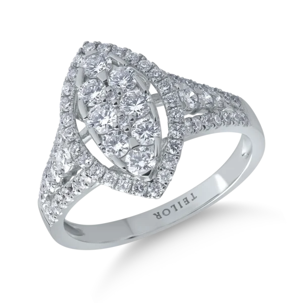 Inel din aur alb cu diamante de 0.52ct