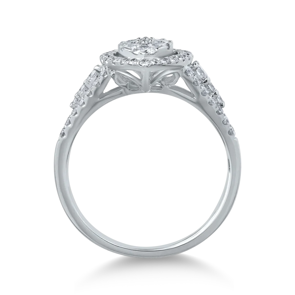 Inel din aur alb cu diamante de 0.52ct - imagine 2
