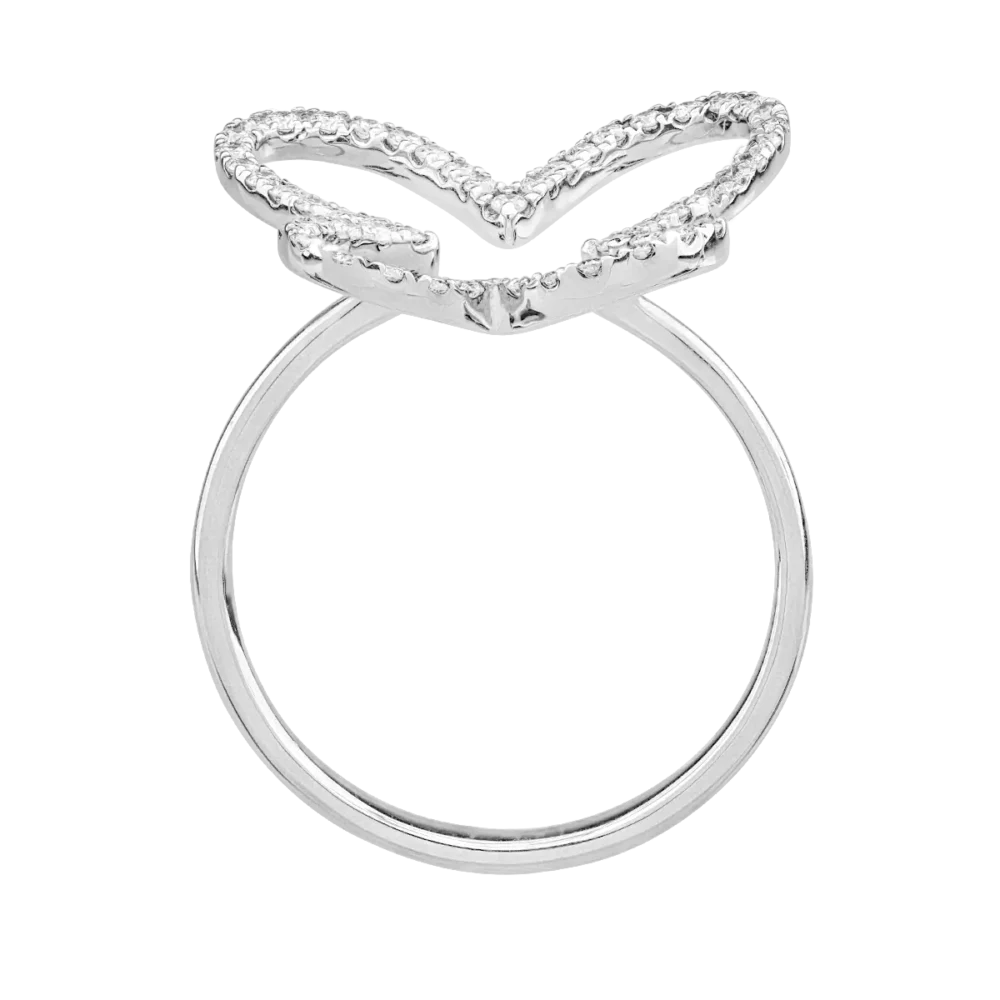 Inel din aur alb cu diamante de 0.53ct - imagine 2