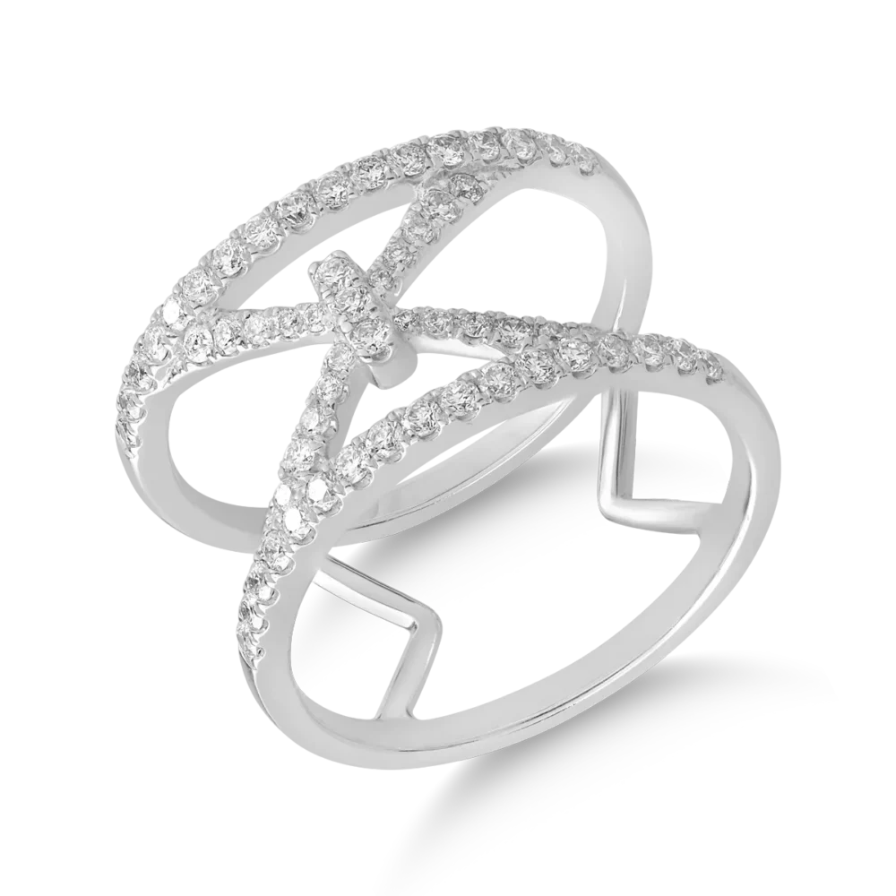 Inel din aur alb cu diamante de 0.56ct