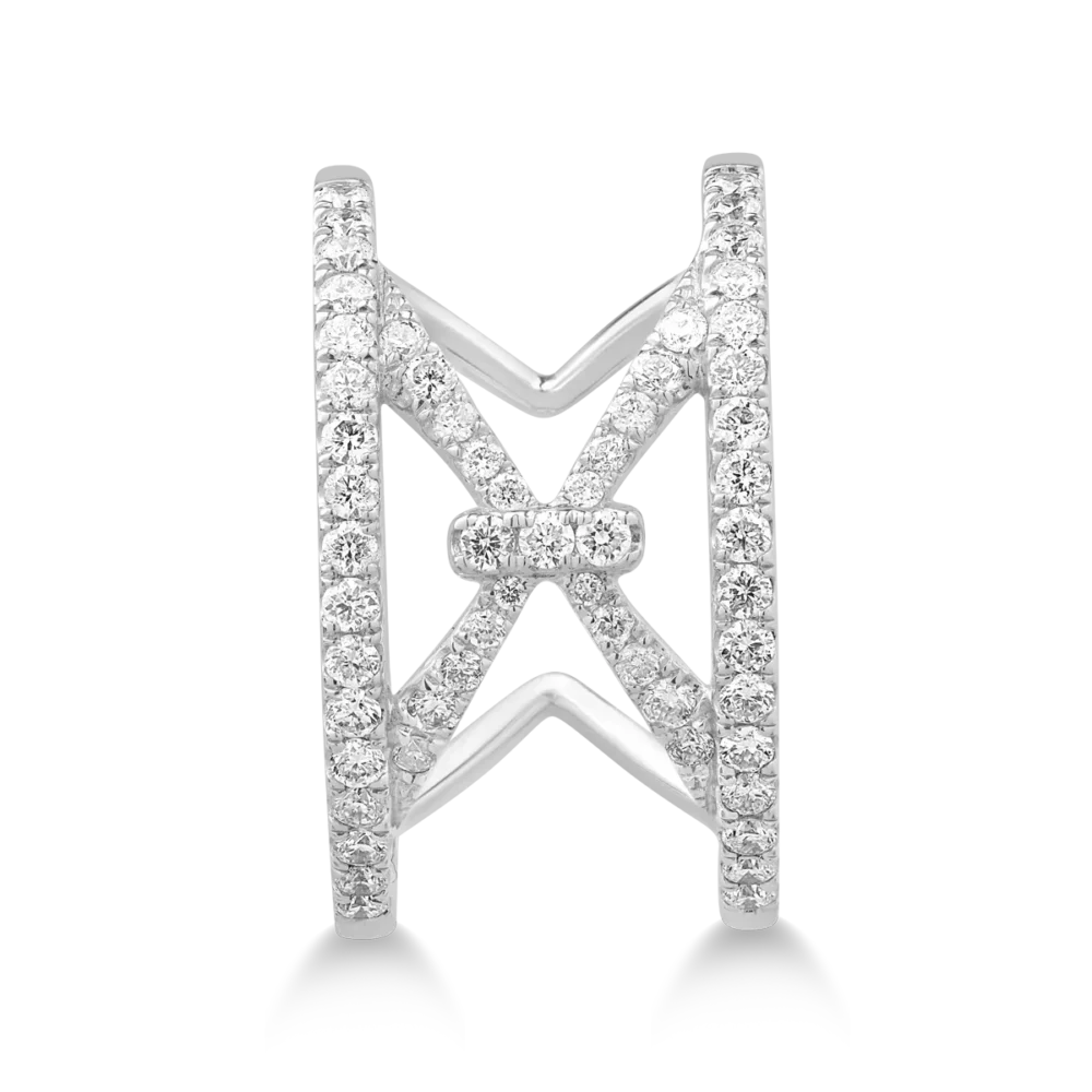 Inel din aur alb cu diamante de 0.56ct - imagine 3