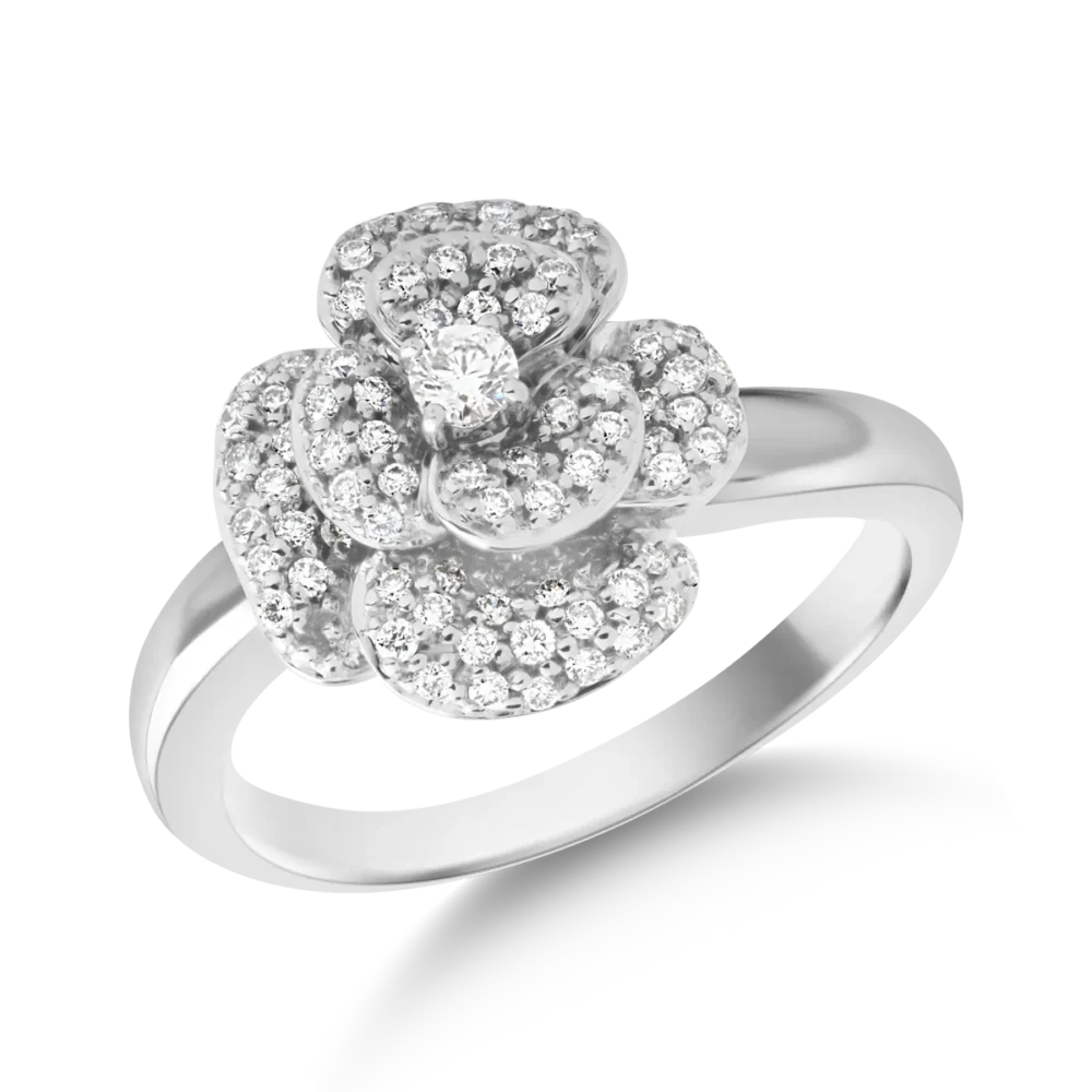 Inel din aur alb cu diamante de 0.56ct