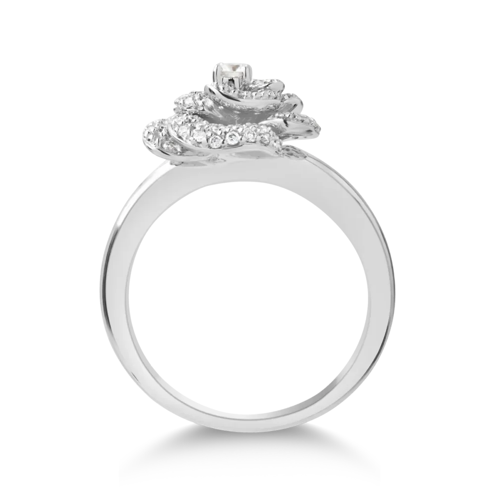Inel din aur alb cu diamante de 0.56ct - imagine 2