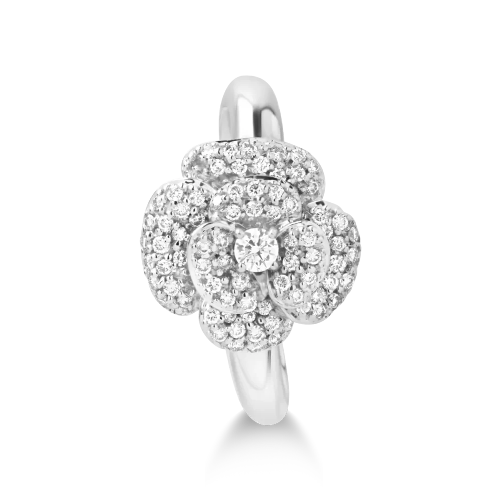 Inel din aur alb cu diamante de 0.56ct - imagine 3