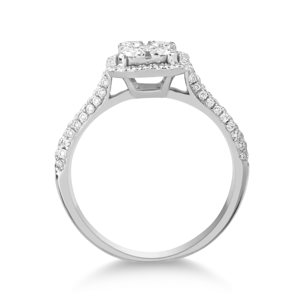Inel din aur alb cu diamante de 0.58ct - imagine 2