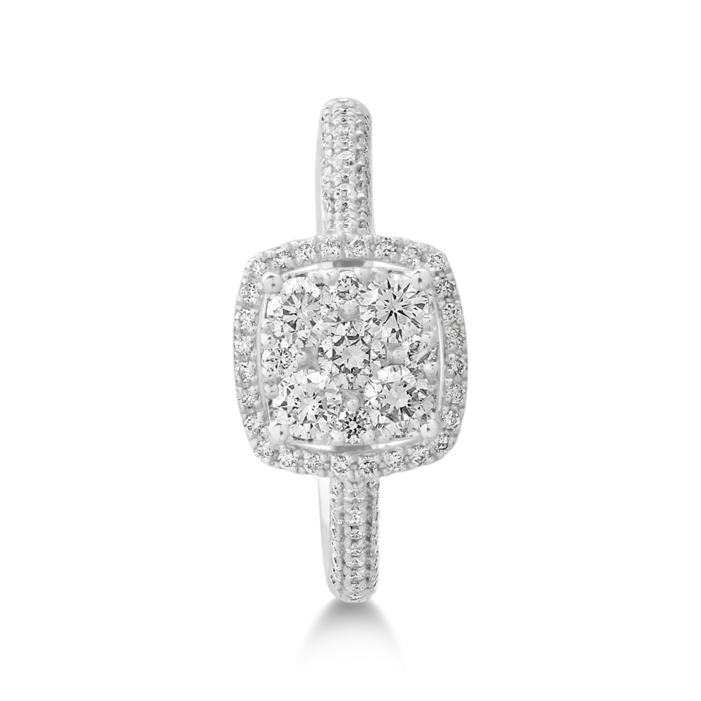 Inel din aur alb cu diamante de 0.58ct - imagine 3