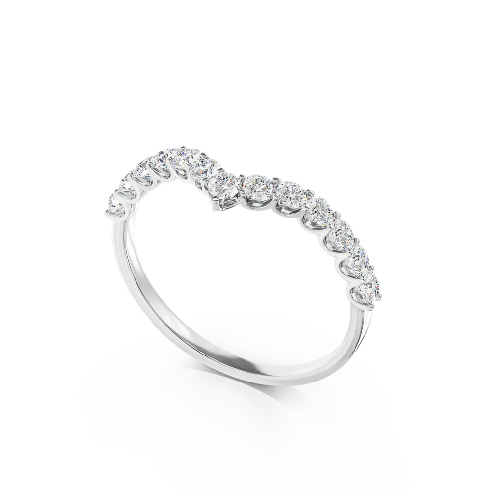 Inel din aur alb cu diamante de 0.5ct - imagine 2