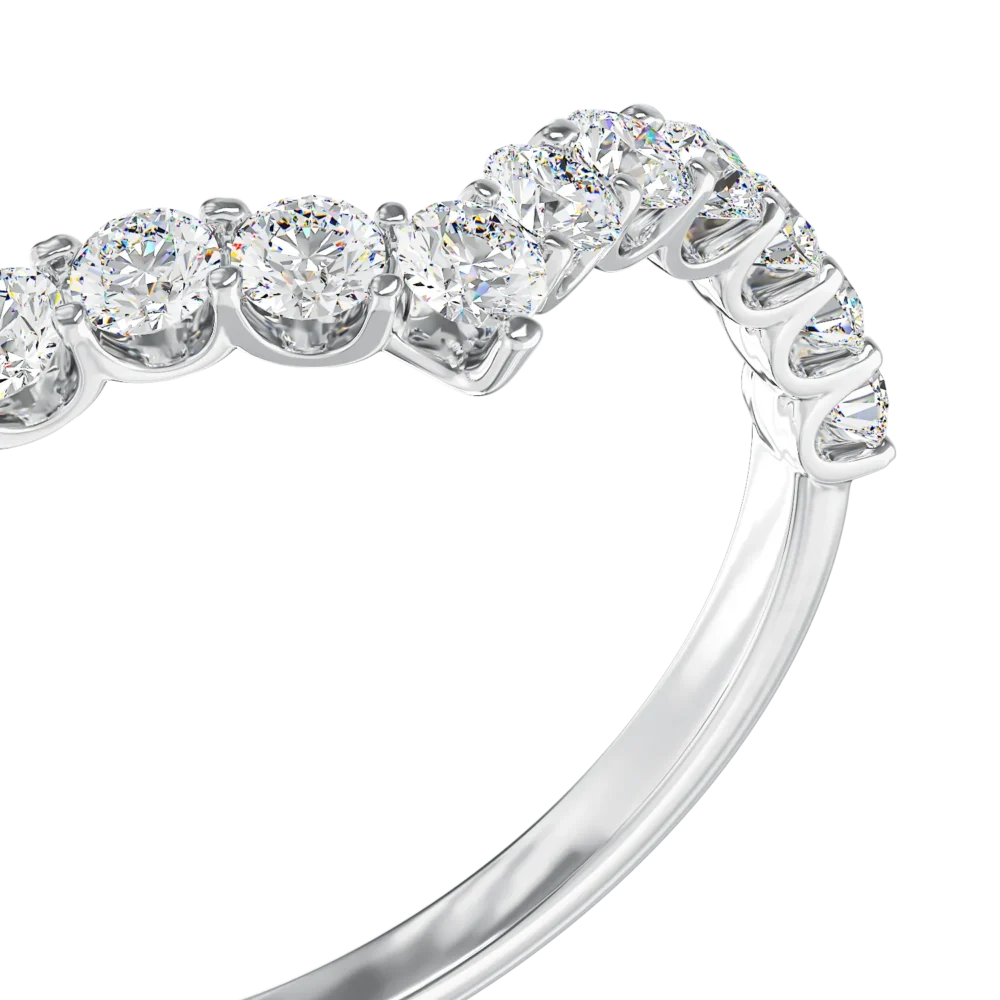 Inel din aur alb cu diamante de 0.5ct - imagine 4