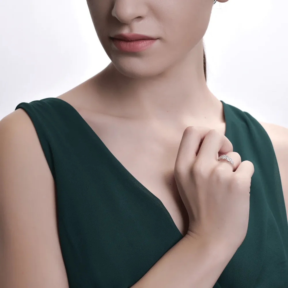 Inel din aur alb cu diamante de 0.5ct - imagine 4