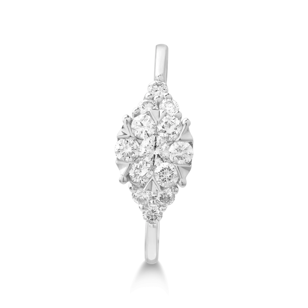 Inel din aur alb cu diamante de 0.5ct - imagine 3