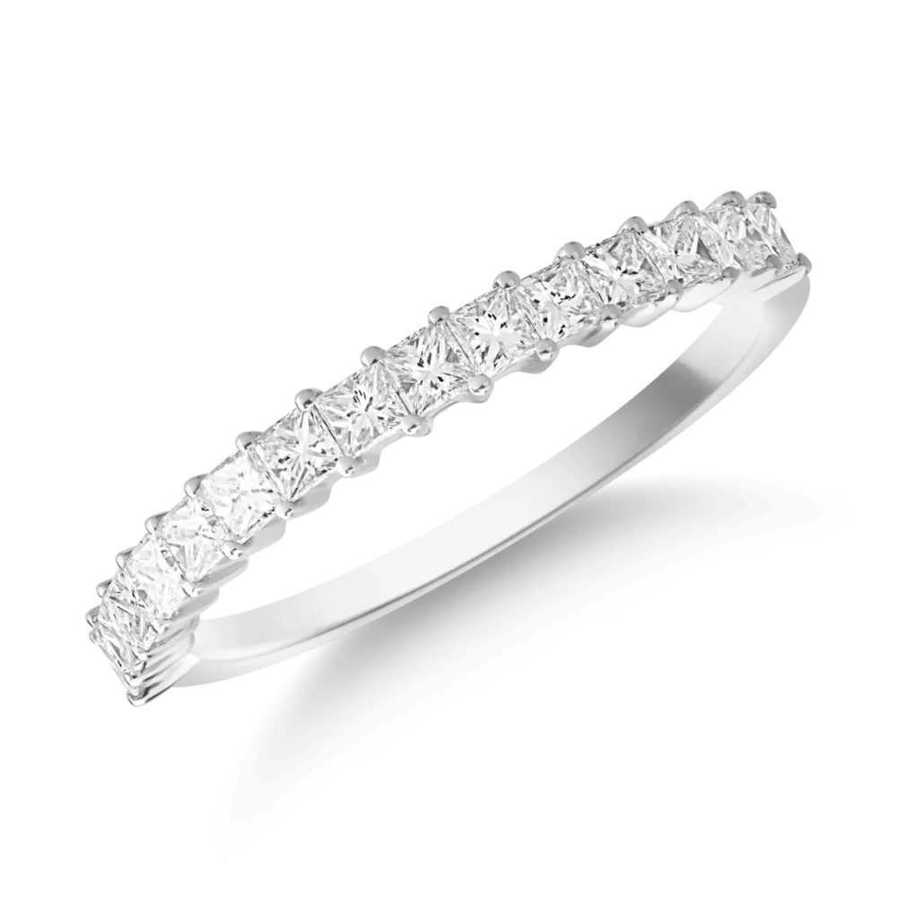 Inel din aur alb cu diamante princess de 0.6ct