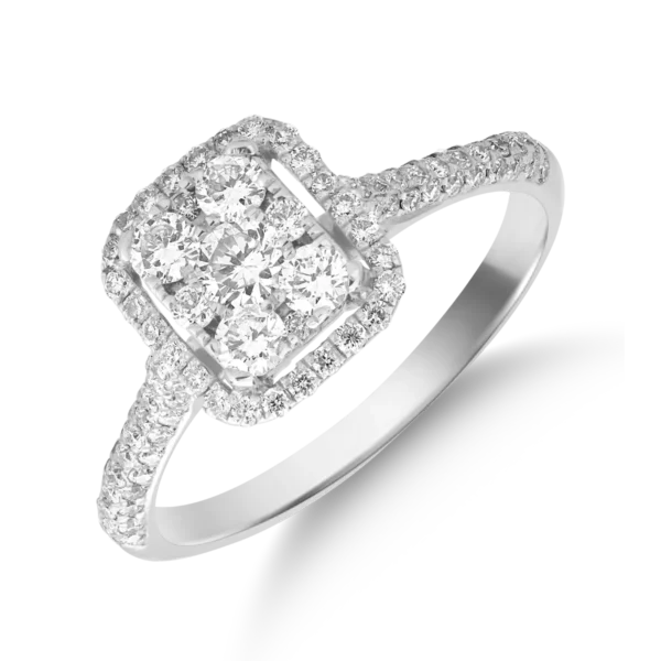 Inel din aur alb cu diamante de 0.61ct