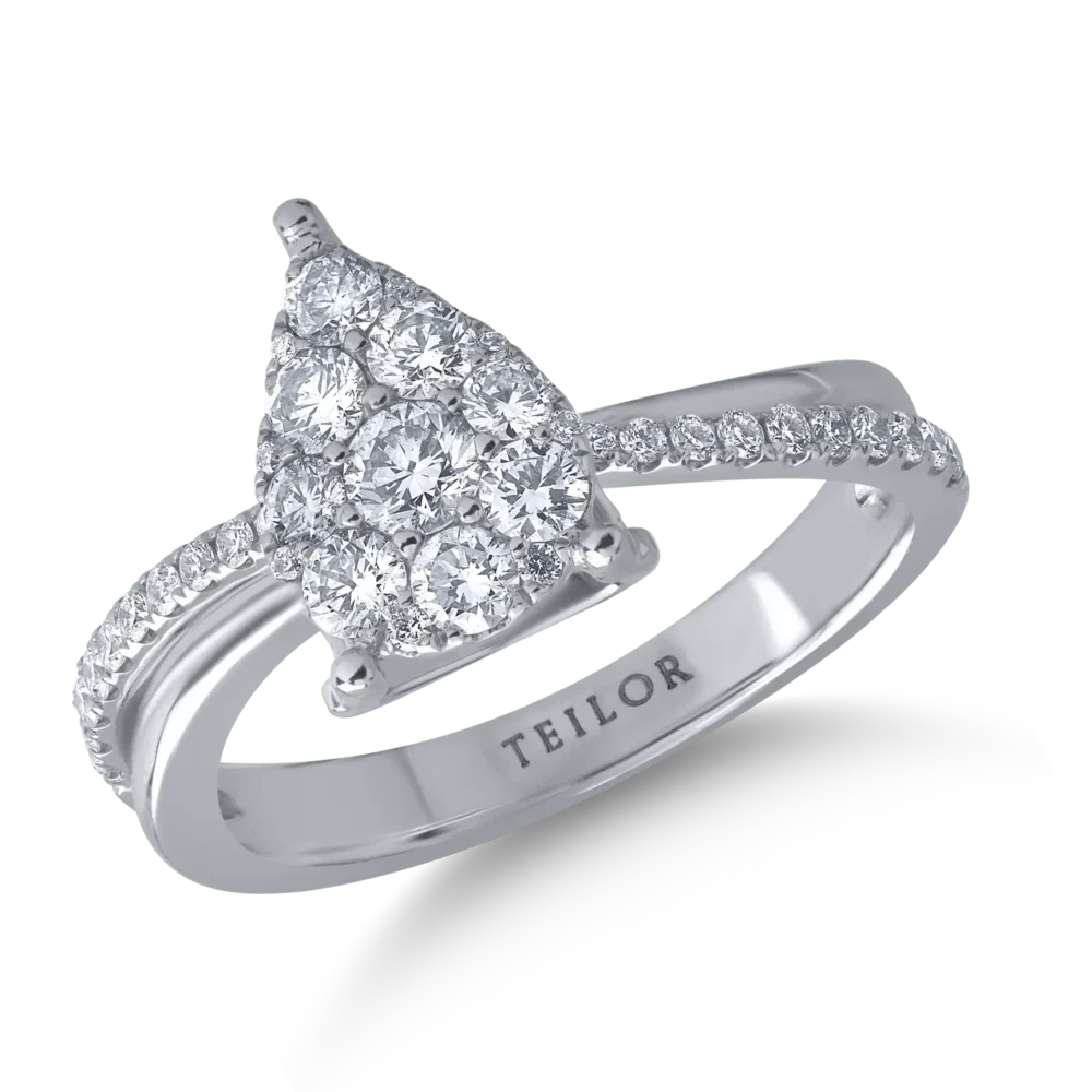 Inel din aur alb cu diamante de 0.63ct