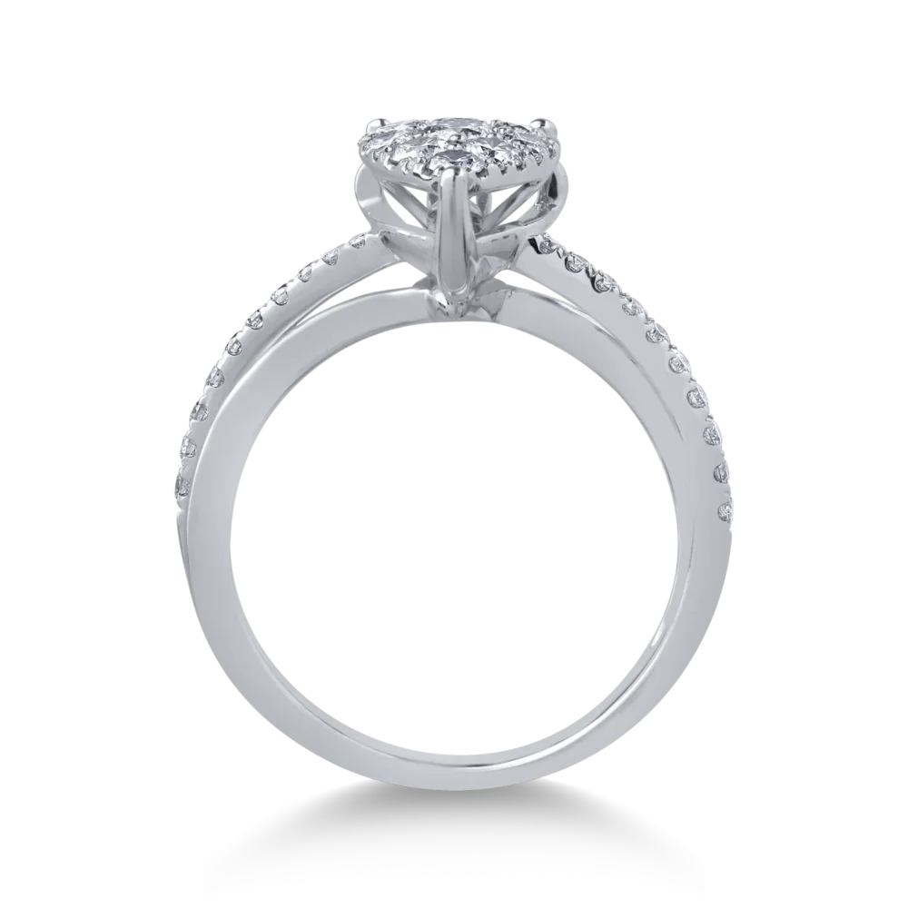Inel din aur alb cu diamante de 0.63ct - imagine 2