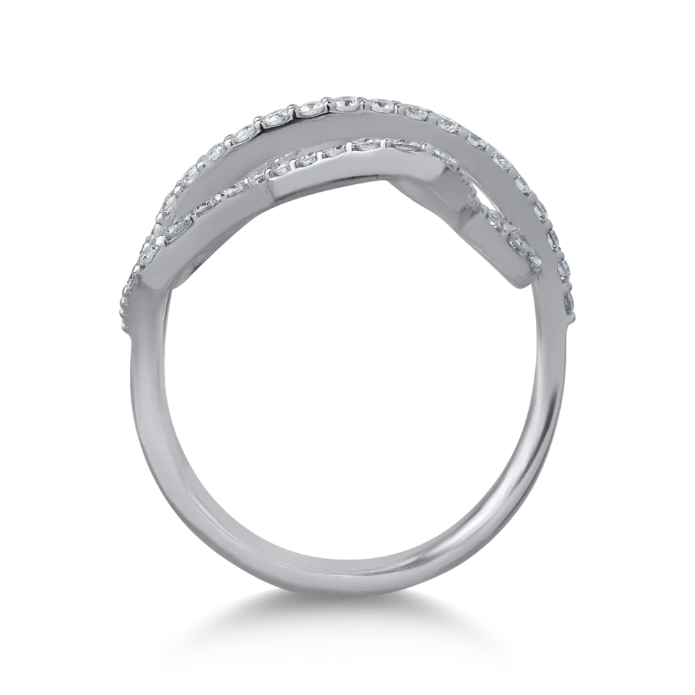 Inel din aur alb cu diamante de 0.63ct - imagine 2