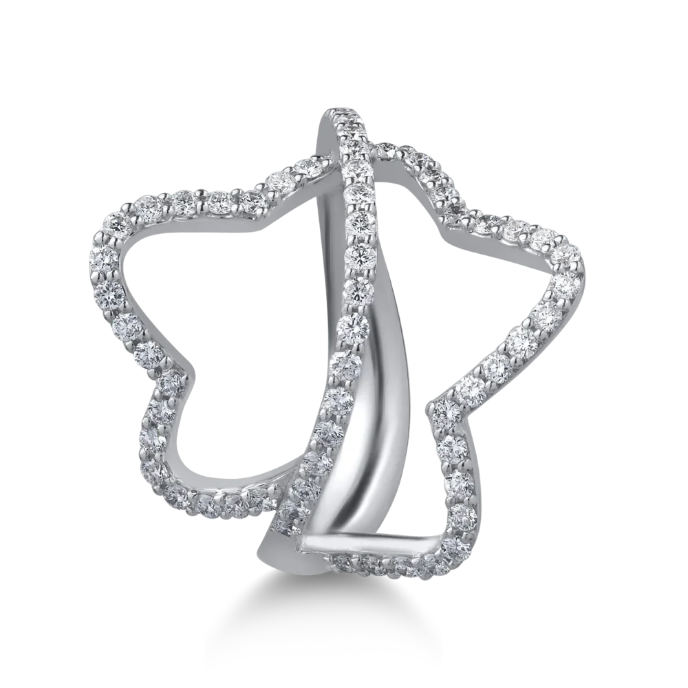 Inel din aur alb cu diamante de 0.63ct - imagine 3